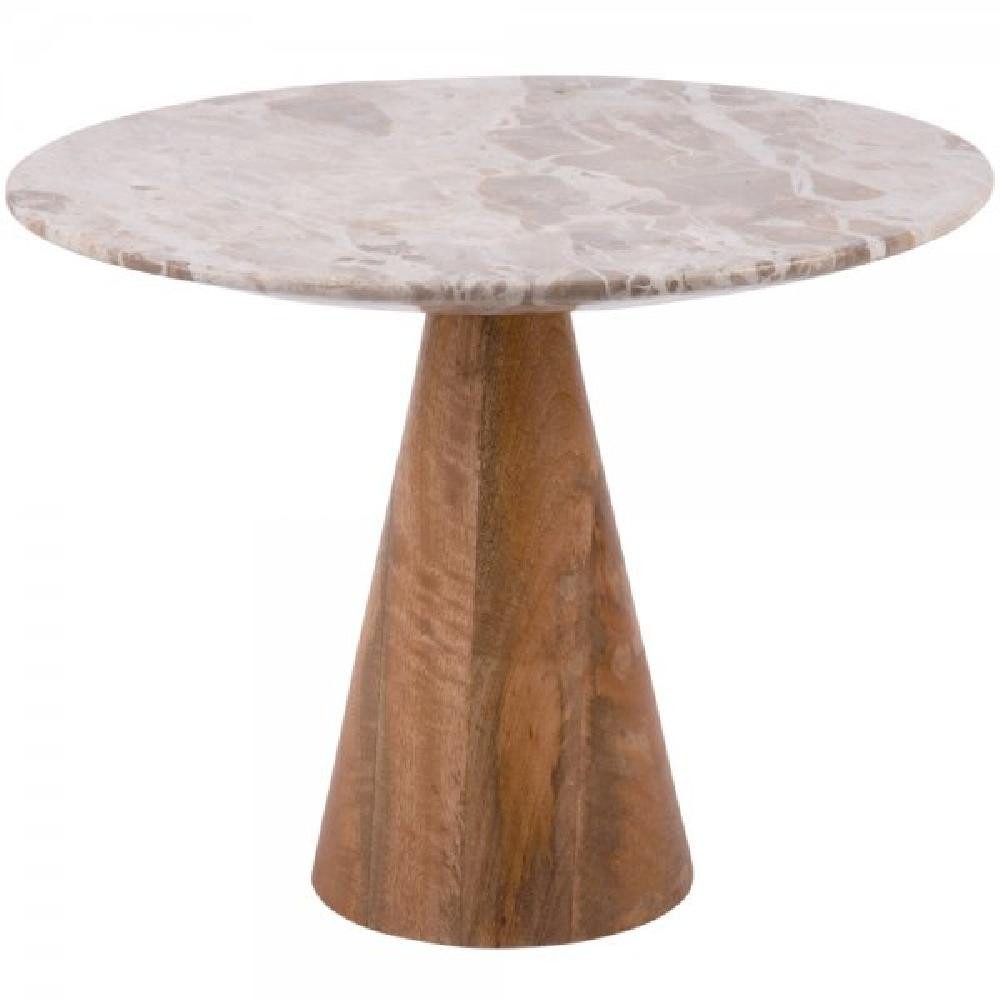 Leitmotiv Beistelltisch Tisch Force Marble Brown Mango Wood Base (35x40cm)