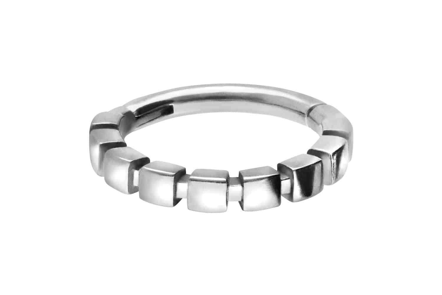 Piercing-Set Chirurgenstahl Segmentring Clicker BLOCK-DESIGN
