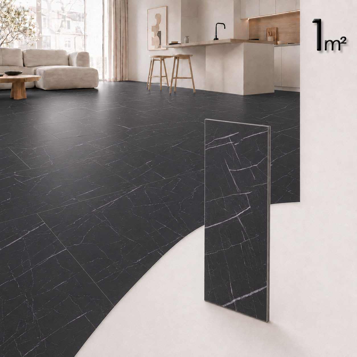 Berti Graf Designboden SPC Klick-Vinylboden 4 mm, 60 x 30 cm, wasserfest, antistatisch, pflegeleicht, kleberfrei, für Badezimmer