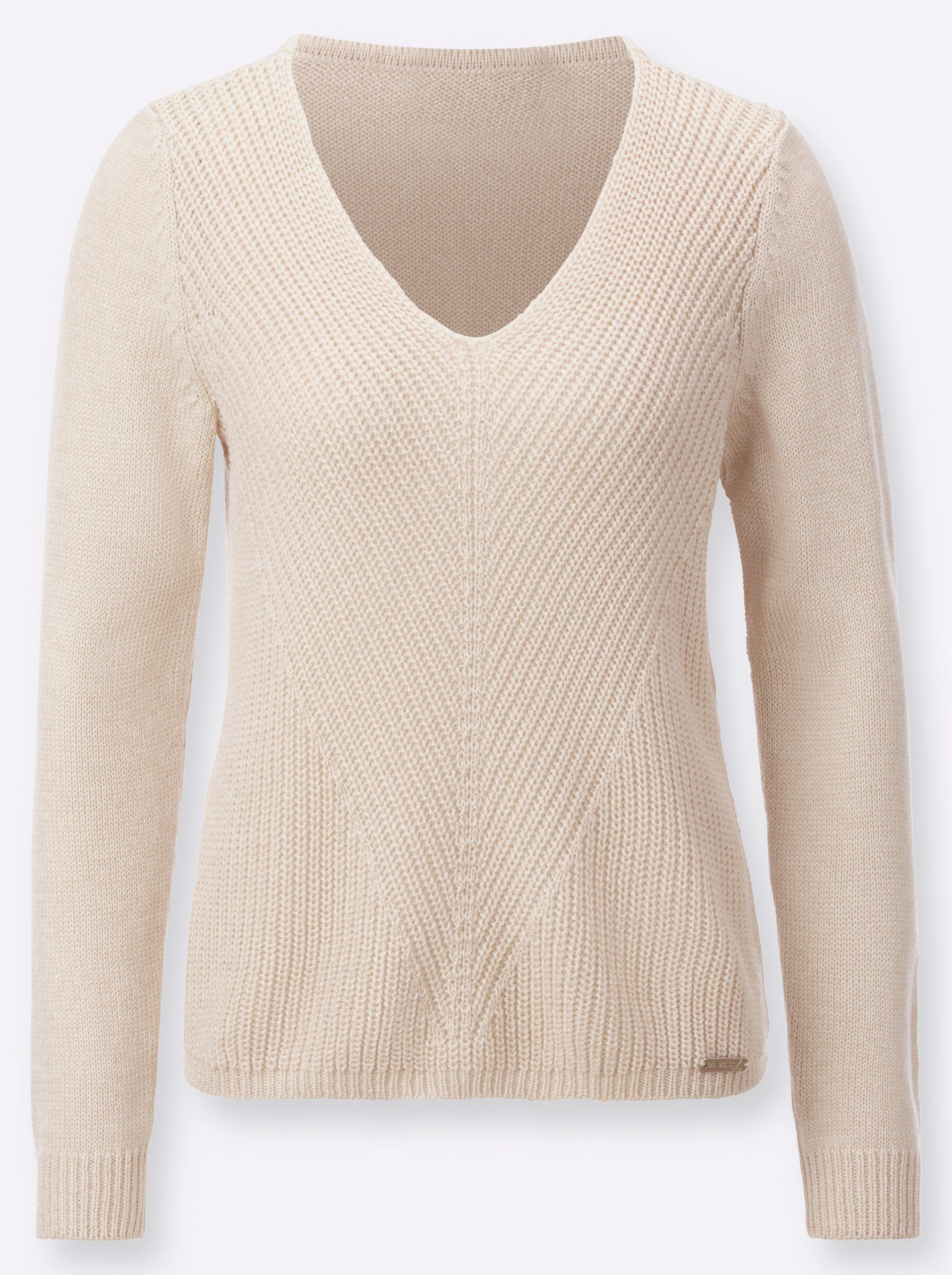 Strickpullover Pullover Langarm Rippoptik, Jersey