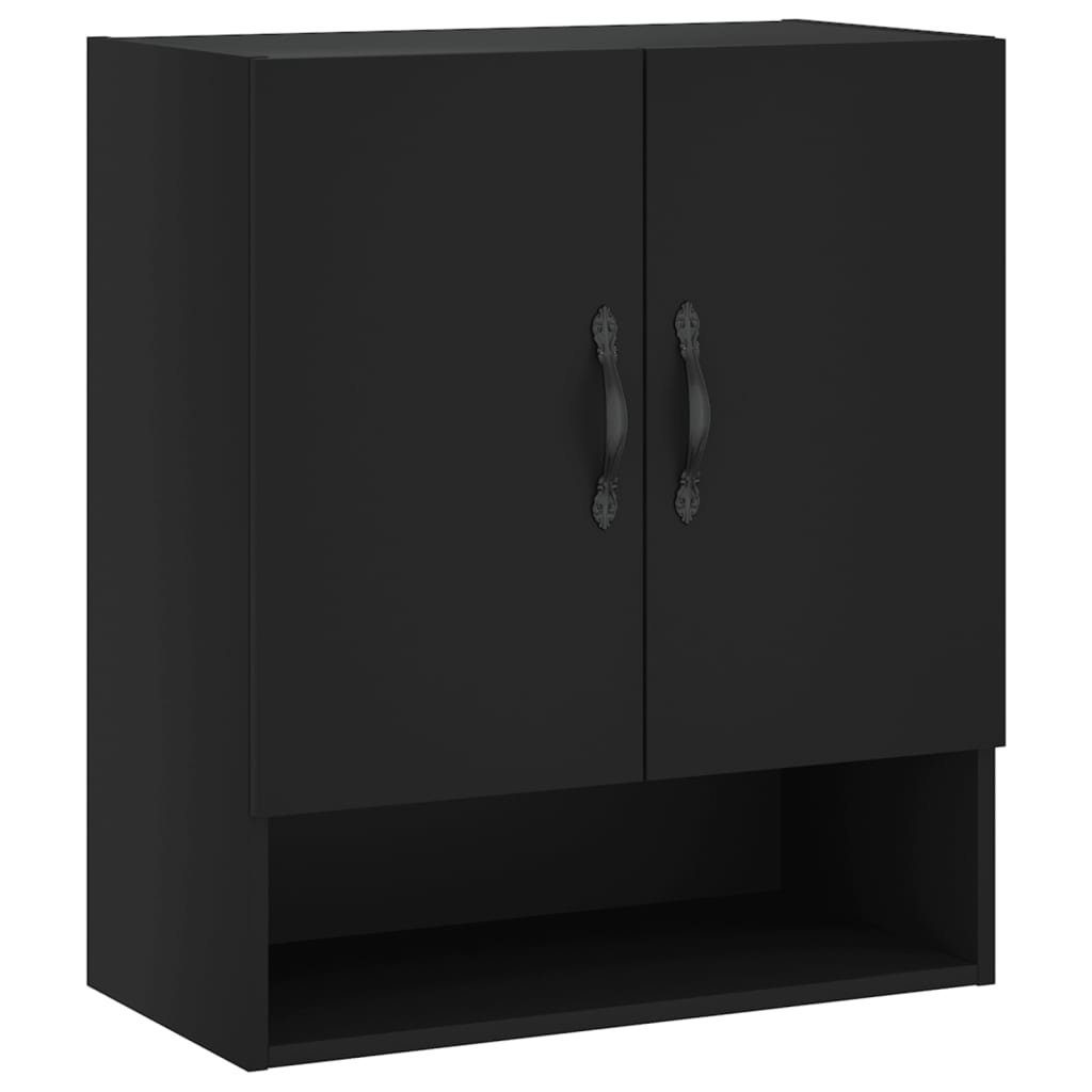 cm 60x31x70 Holzwerkstoff Fächerschrank Schwarz Wandschrank vidaXL (1-St)