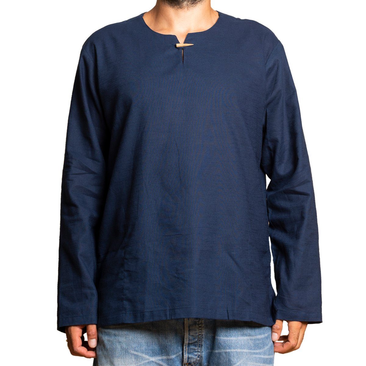 PANASIAM Langarmhemd Fischerhemd T01 aus hochwertiger Baumwolle für Herren Relaxed-Passform Freizeithemd bis Gr. XXL Fisherman Shirt longsleeve