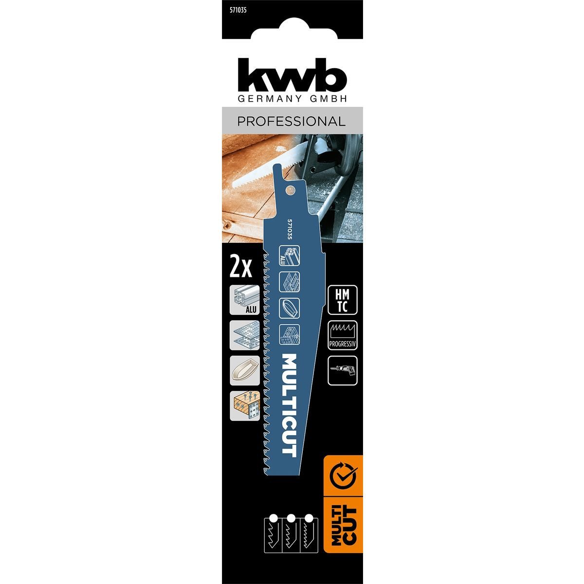 kwb Säbelsägeblatt kwb Multicut hartmetallbestücktes Säbelsägeblatt, 152 mm (geeignet für, Multicut hartmetallbestücktes Säbelsägeblatt, 152 mm (für Aluminium, B