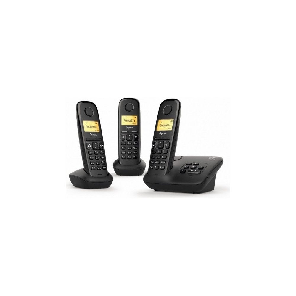 Gigaset L36852-H2832-B1 A270 A Trio Telefon in elegantem Design Schnurloses DECT-Telefon