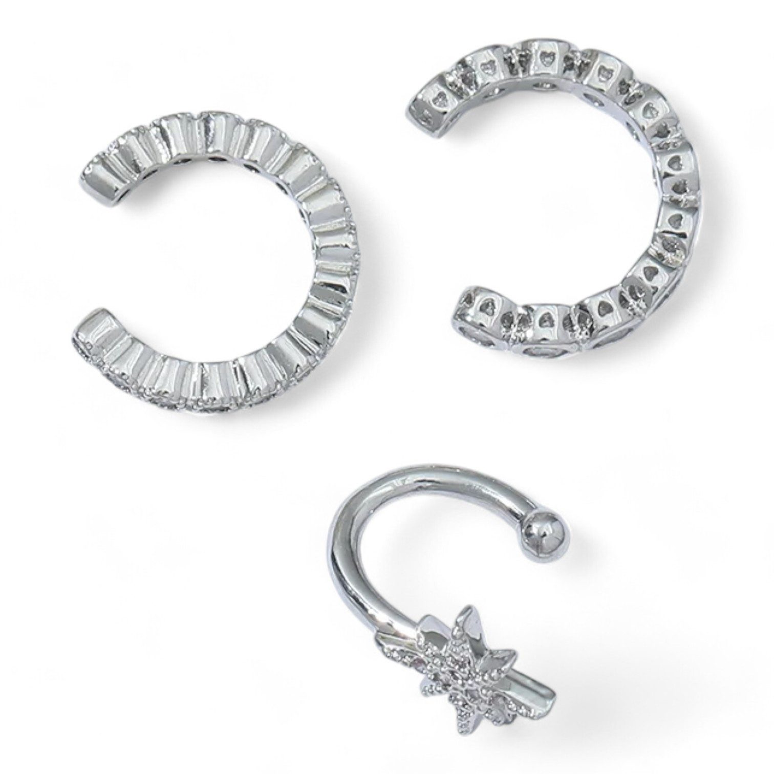 Eyecatcher Ohrklemme 3er Set Ohrklemmen Fake Piercings (Set)