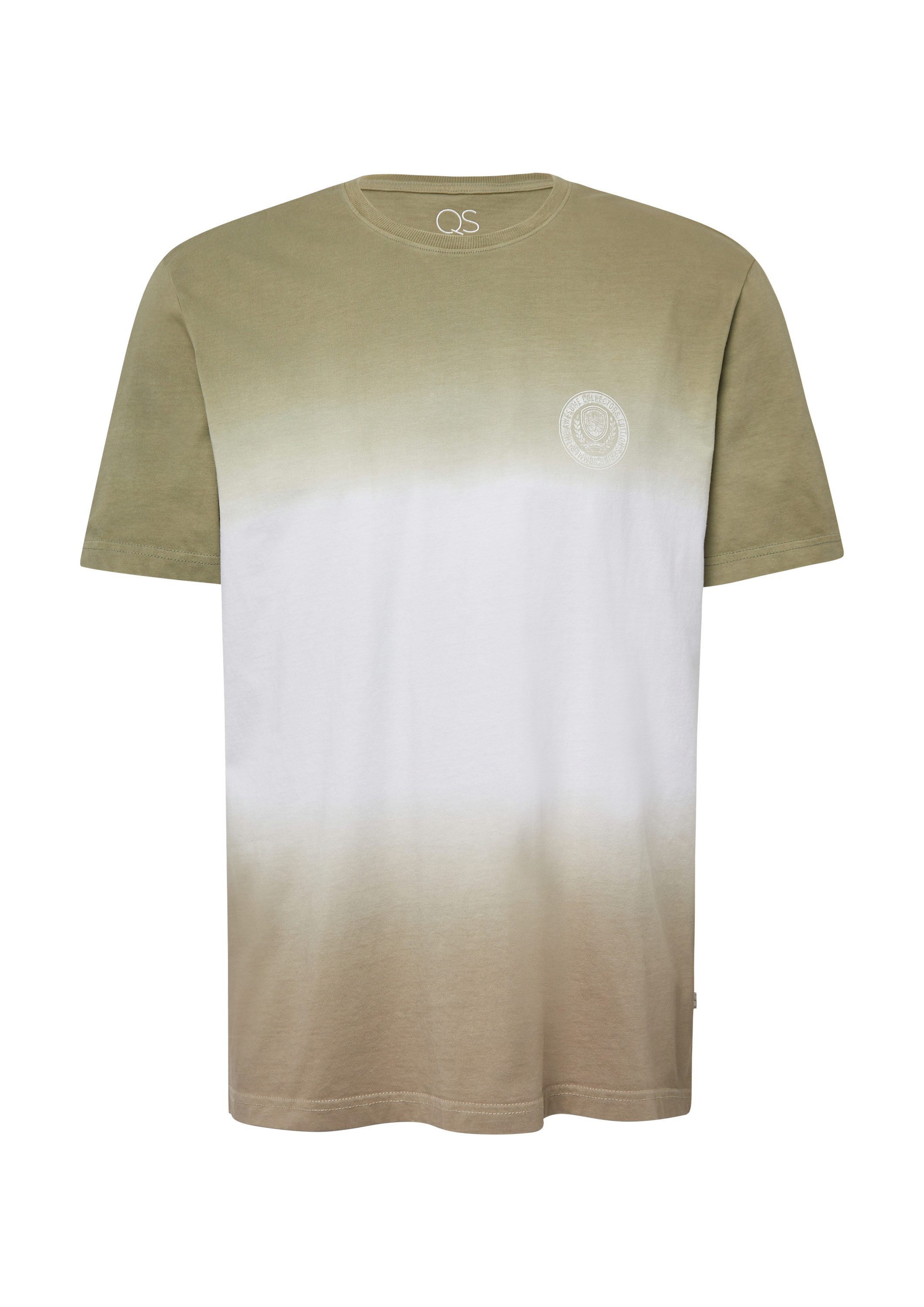 QS Kurzarmshirt T-Shirt T-Shirt mit Farbverlauf und Frontprint