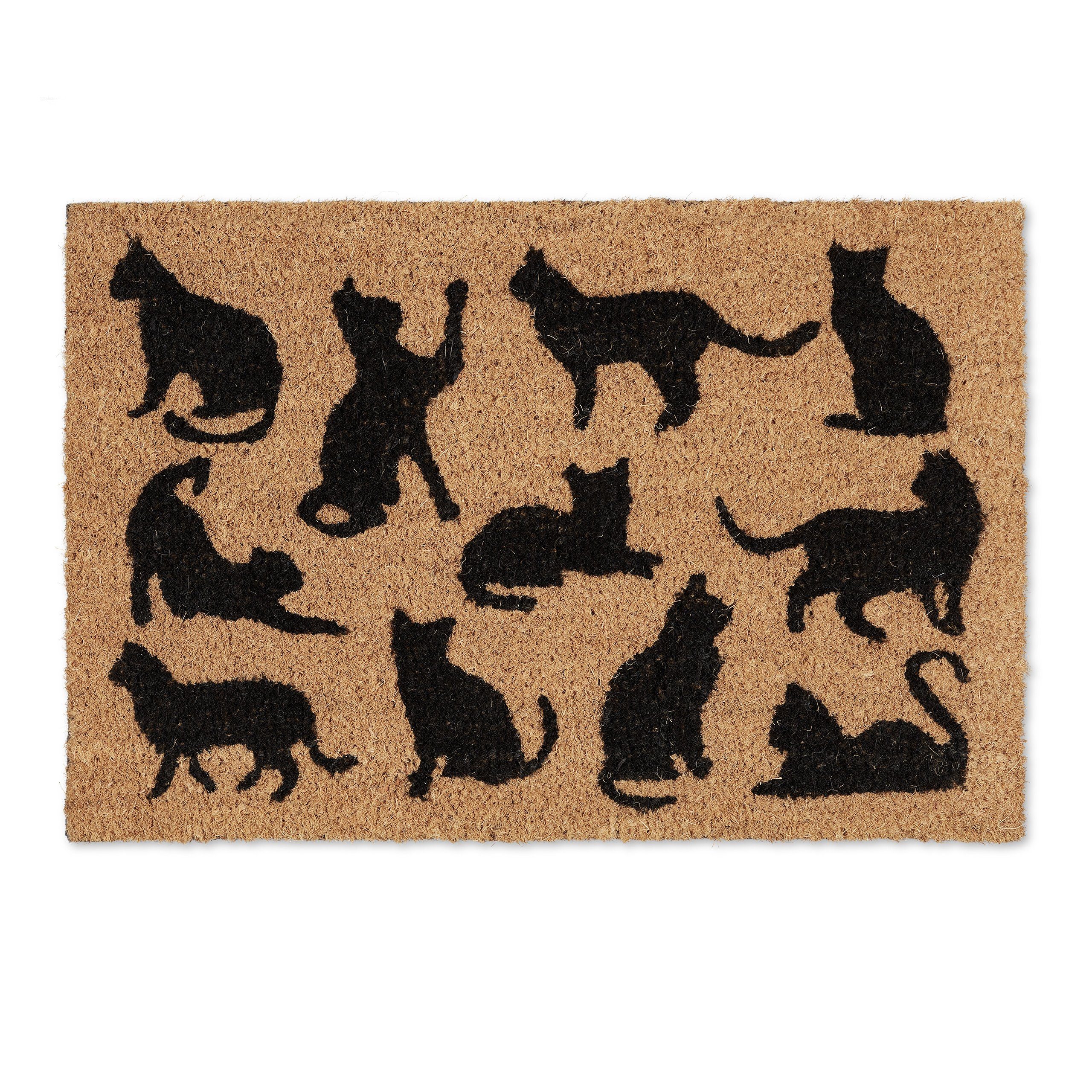 relaxdays Fußmatte Kokos mit schwarzen Katze, günstig online kaufen