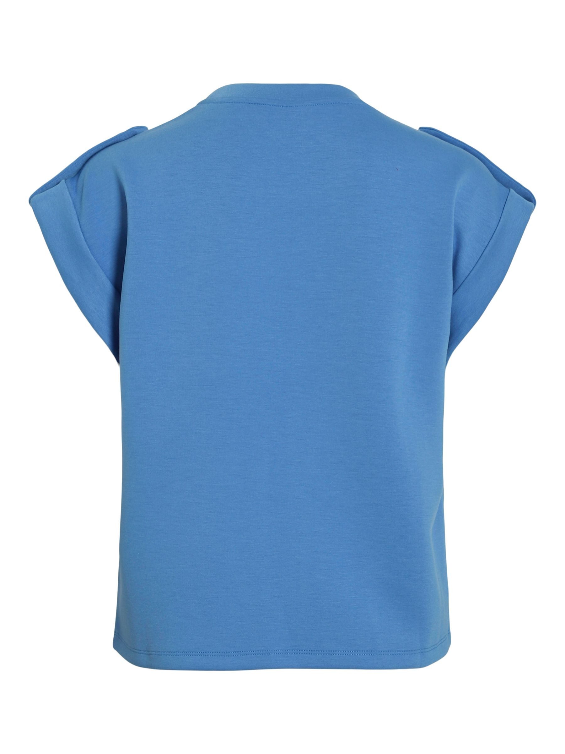 Vila T-Shirt Kurzarm- mit Schulterknöpfen, Rundhals günstig online kaufen