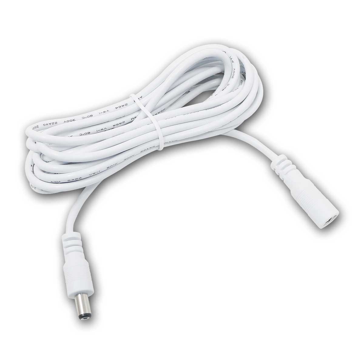 world-trading-net Rundstecker DC-Verlängerungskabel 3m, weiß, 2,5mm Pin