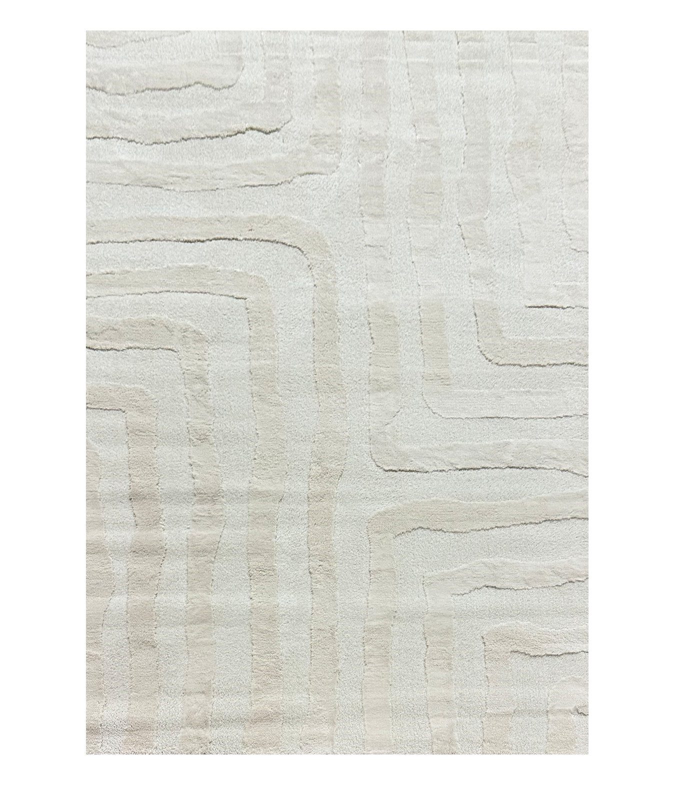 Vimoda Teppich Wohnzimmer Boho Optik Skandinavisch Hochtief in Creme, Recht günstig online kaufen