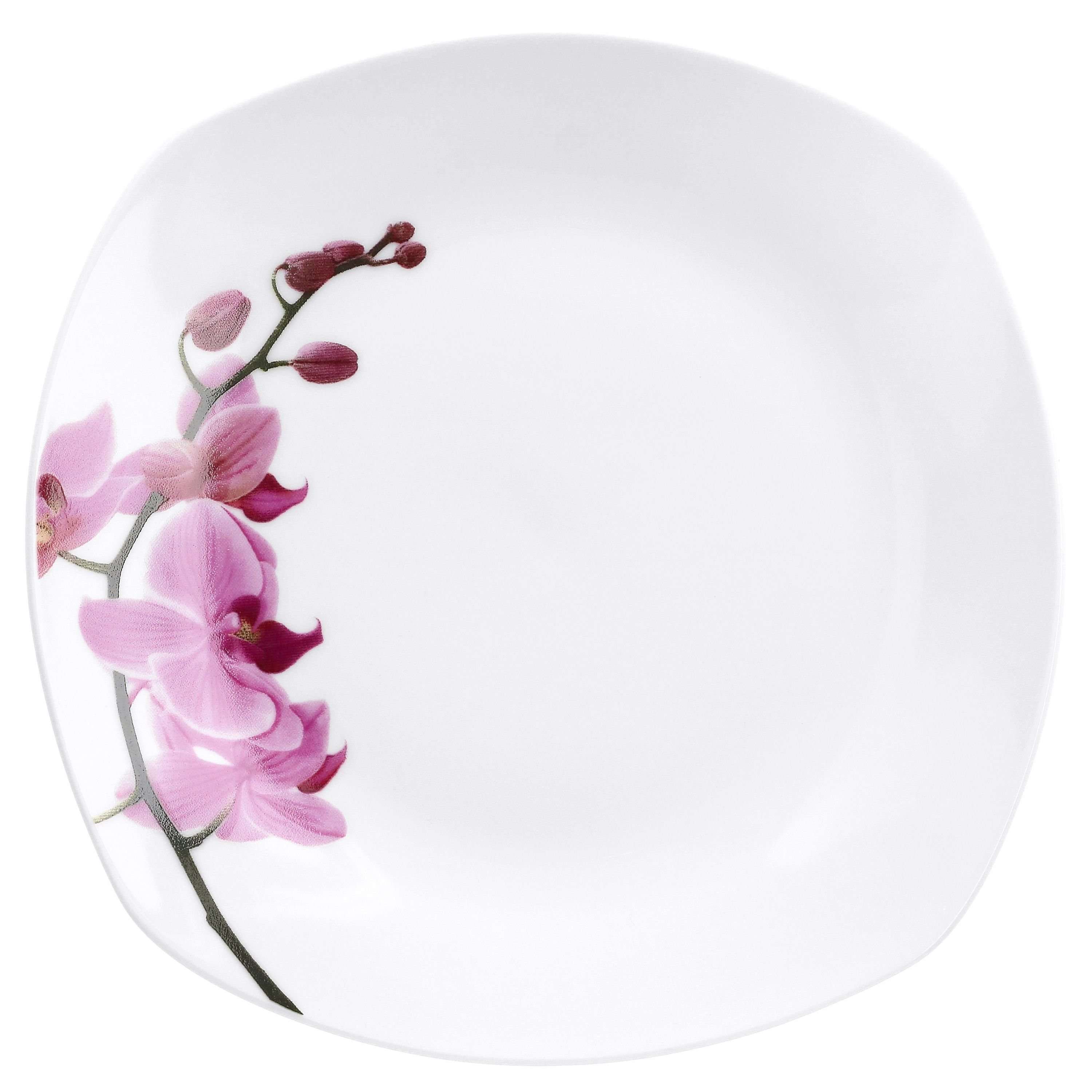 van Well weiß Dekor Frühstücksset Porzellan Frühstücks-Geschirrset Orchidee Kyoto 18-tlg. Personen 6
