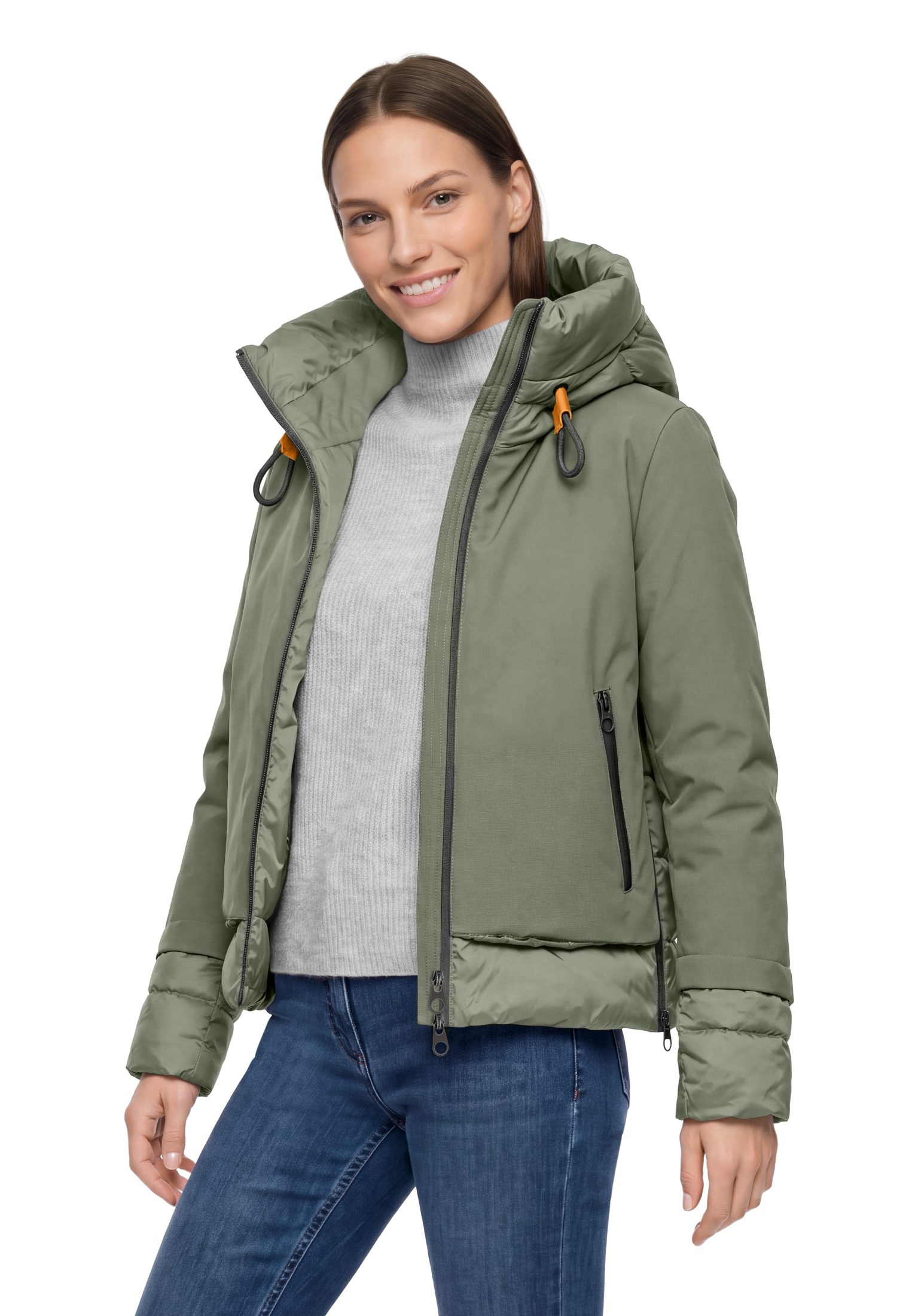 Gil Bret Steppjacke mit Kapuze und Kordelzug