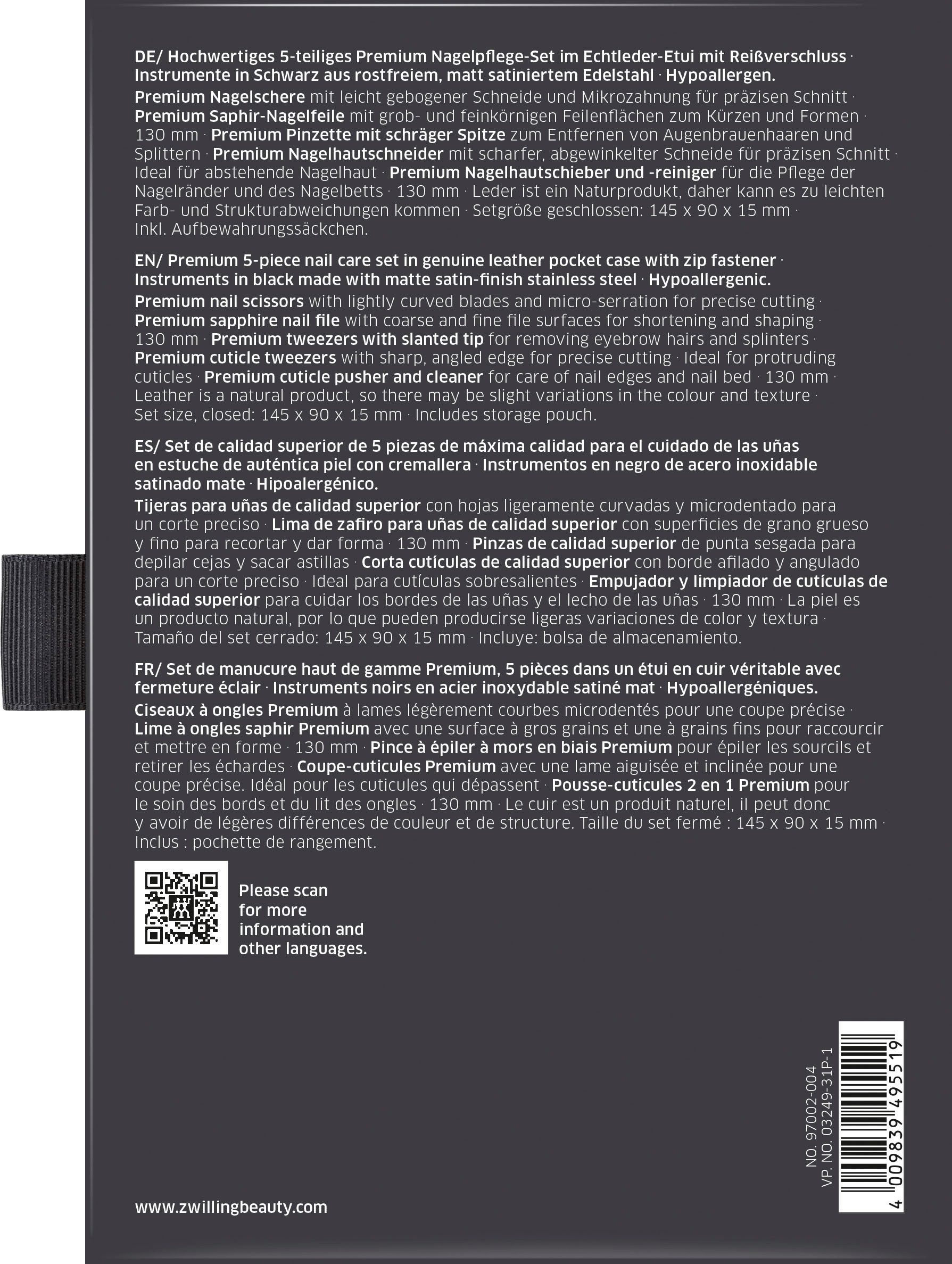 Zwilling Maniküre-Etui PREMIUM BLACK, 5 tlg., günstig online kaufen