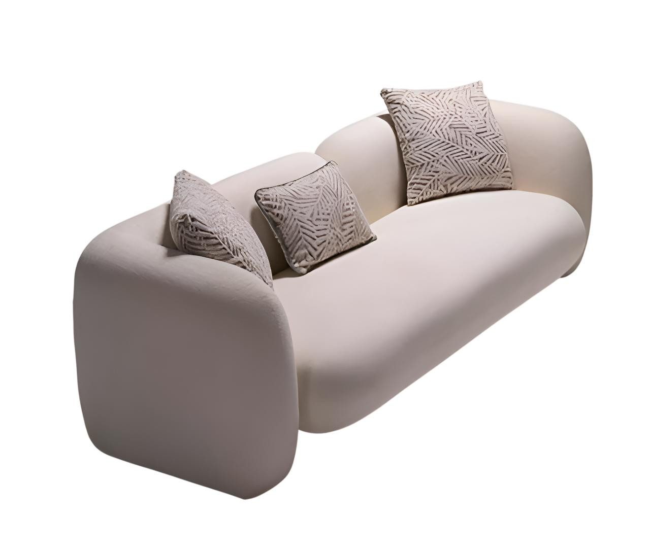 JVmoebel 3-Sitzer Beiges 3-Sitzer-Stoffsofa für stilvolles Wohnzimmer