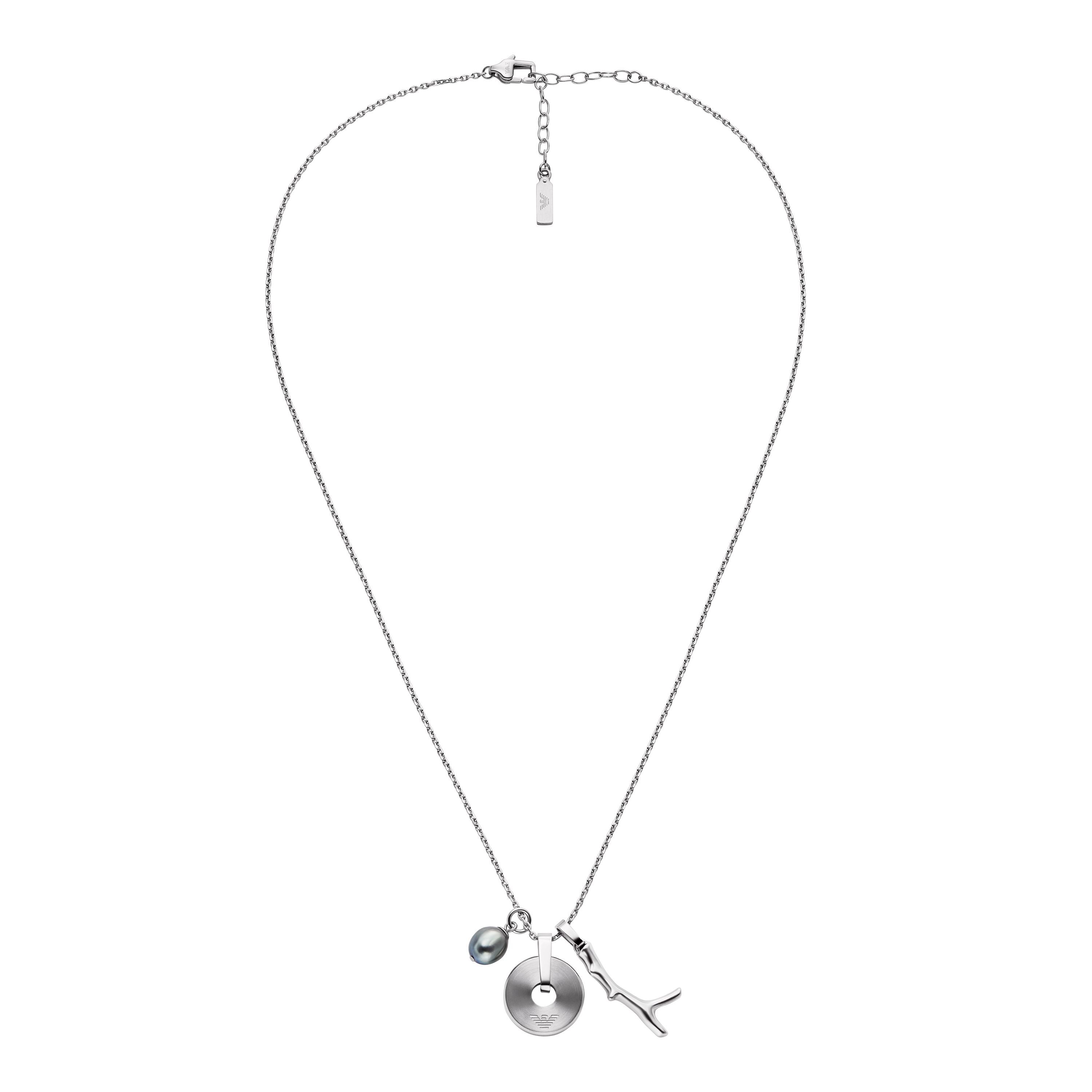 Emporio Armani Kette mit Anhänger Schmuck Geschenk Edelstahl, mit Süßwasserzuchtperle