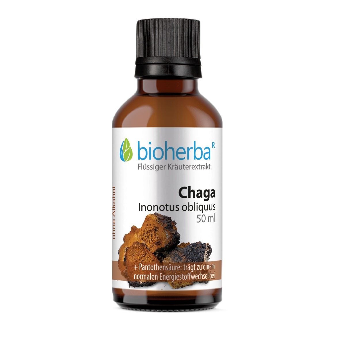 BIOHERBA R Chaga Inonotus obliquus Tropfen Tinktur 50 ml Nahrungsergänzungsmittel