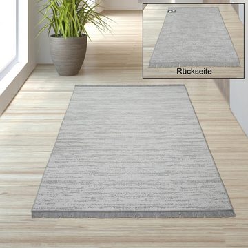 Teppich Teppich mit heller & dunkelgrauer Seite, TeppichHome24, rechteckig, Höhe: 5 mm