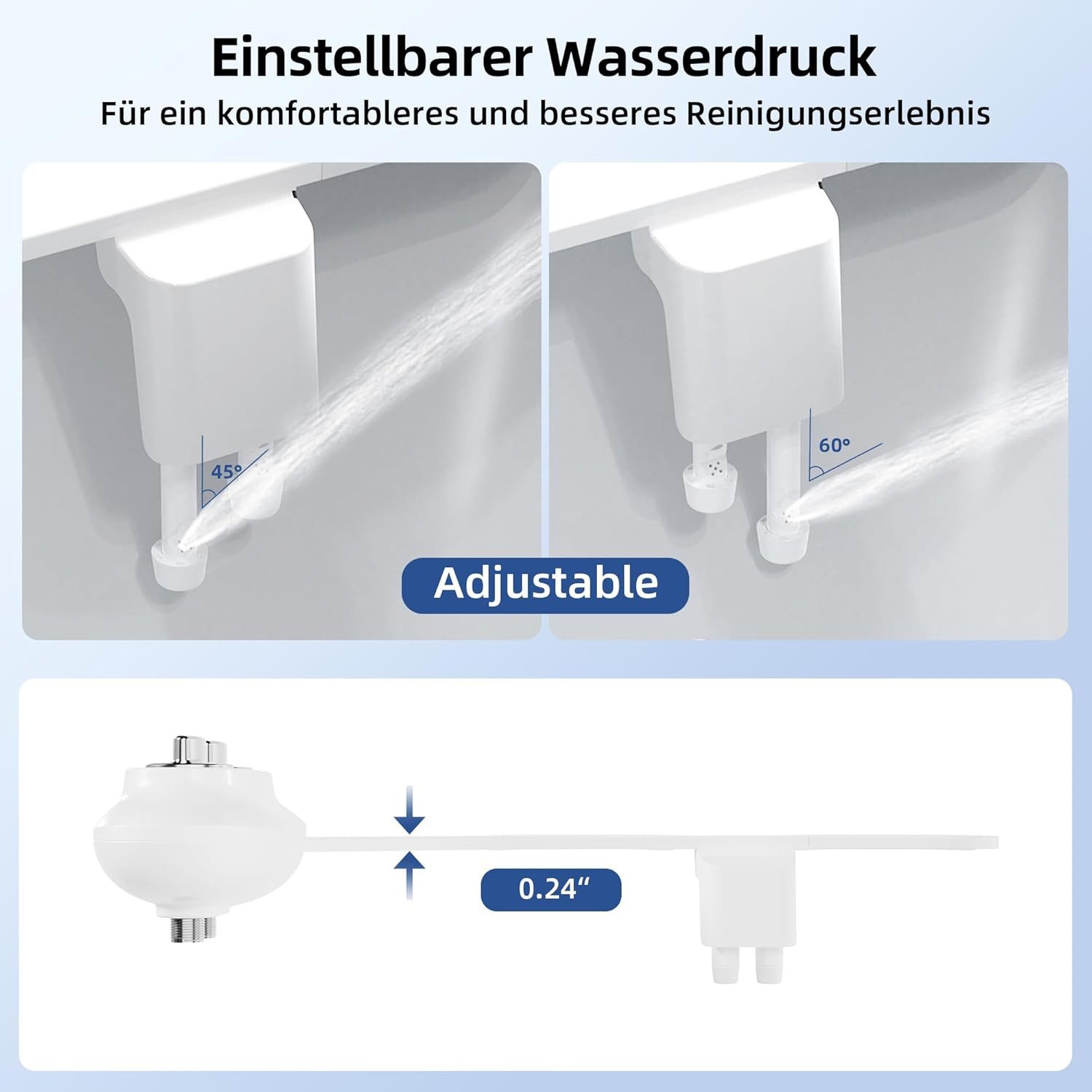 GarveeMore Bidetarmatur Bidet-Aufsatz mit zwei Reinigungsmodi, temperaturverstellbar – Bild 4 von 5