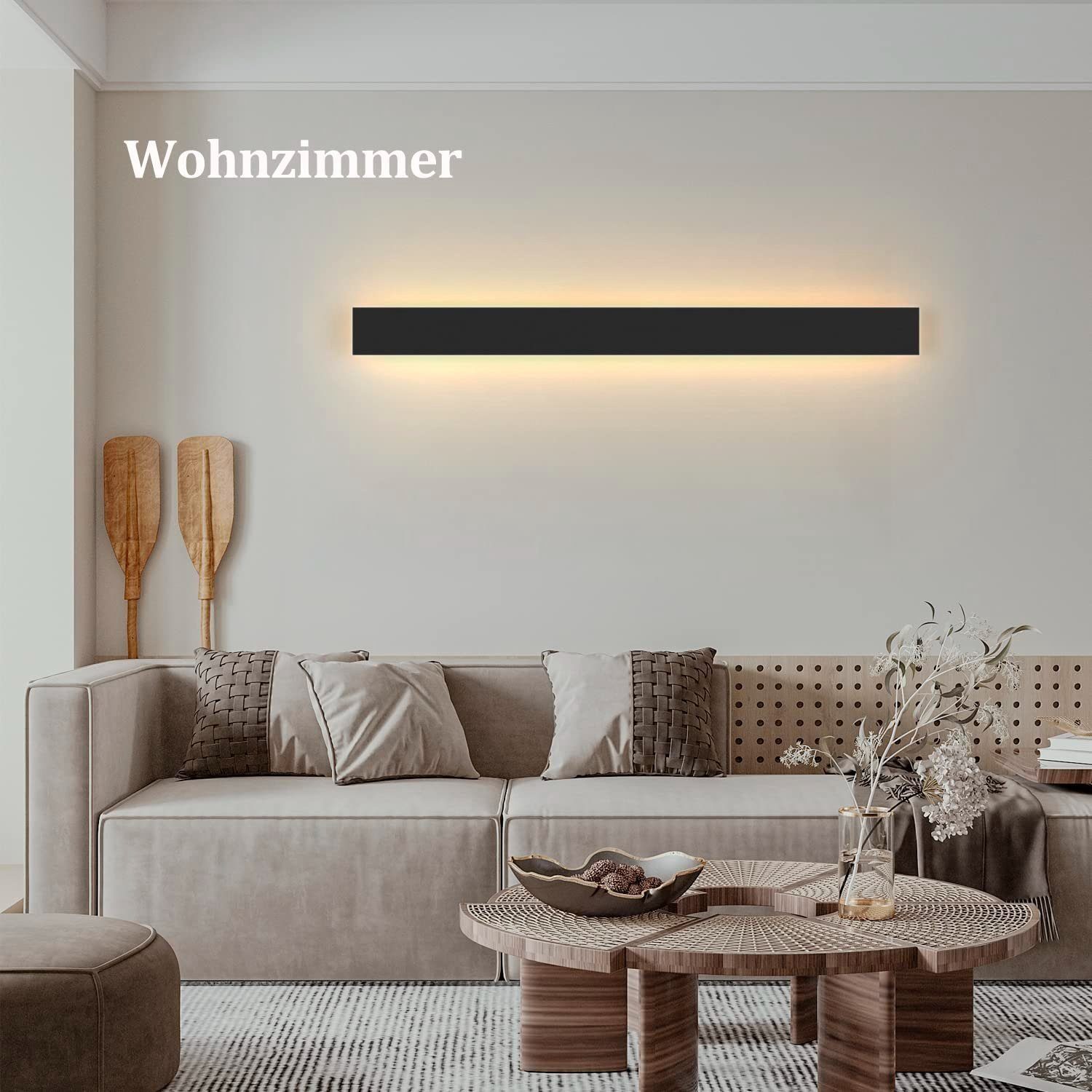 fest Schwarz Wasserdicht LED LED integriert, Warmweiß, Modern 3000K ZMH Außen, Oval Wandbeleuchtung schwarz Außen-Wandleuchte