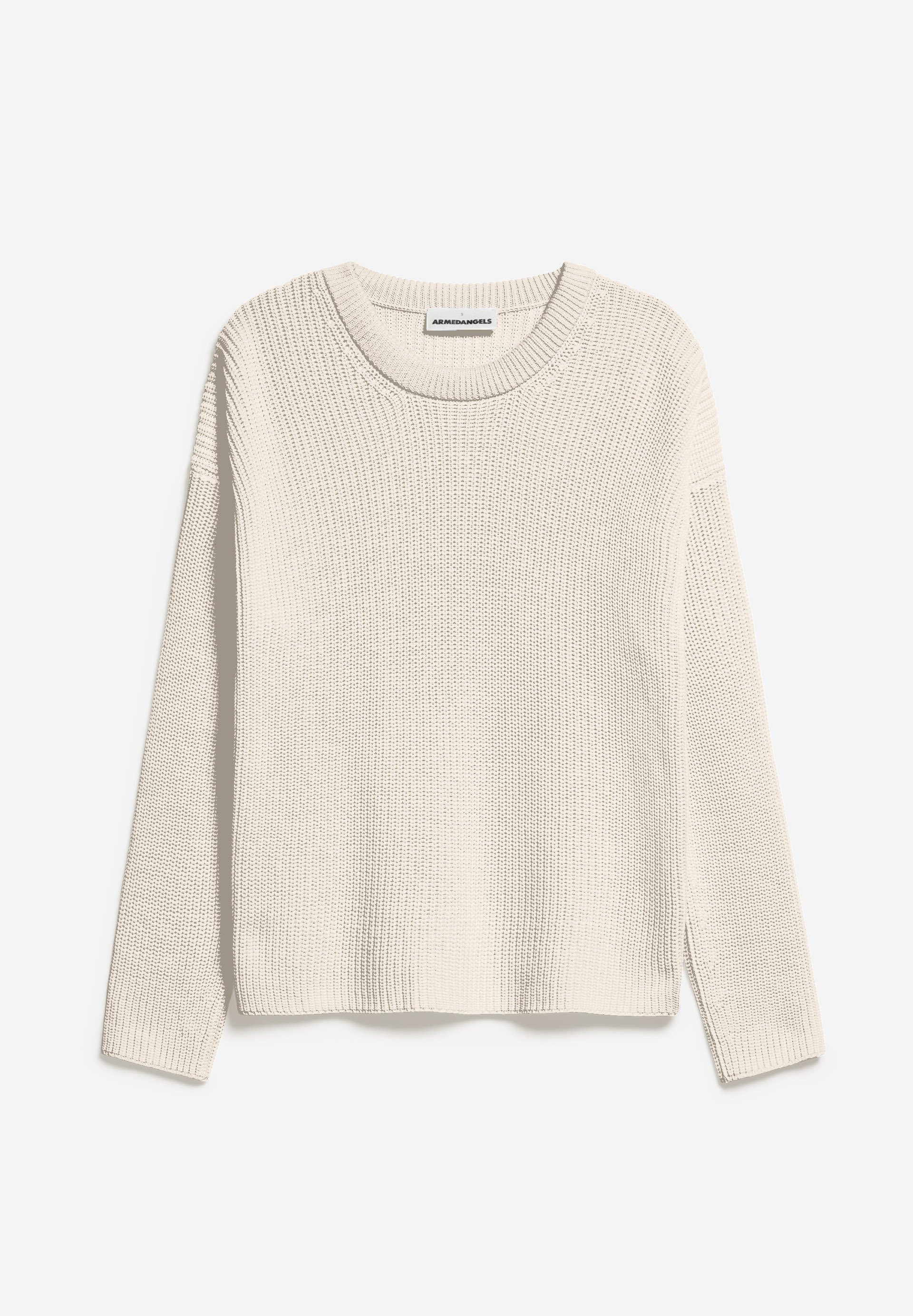 Loose Strickpullover Damen Fit Pullover Bio-Baumwolle aus NURIAAS Armedangels oatmilk (1-tlg)