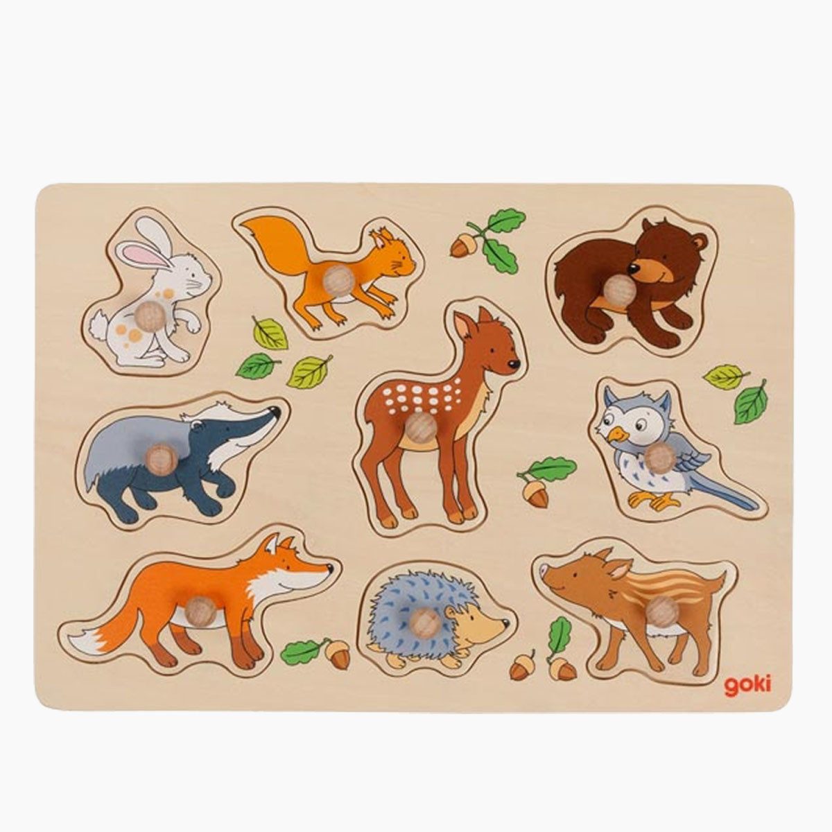 goki Steckpuzzle Steckpuzzle Waldtiere, 9 Puzzleteile, Mit kindgerechten Ho günstig online kaufen