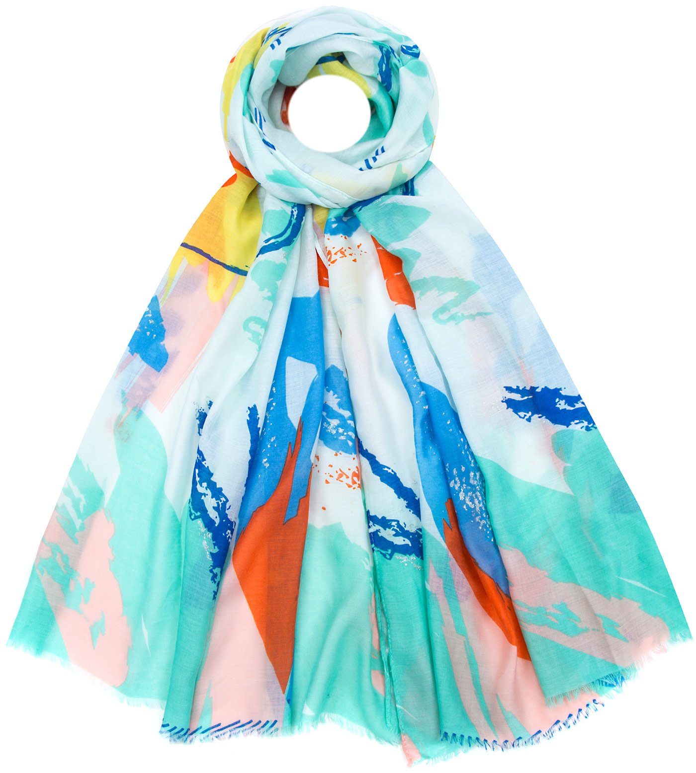 Faera Modeschal, Damen Schal farbenfroher weicher und leichter Damenschal  mit Glitzer-Effekt