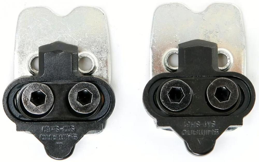 Fahrradpedale Shimano SPD Schuhplatten SM-SH51 mit Schrauben und Gegenplatte - Siche
