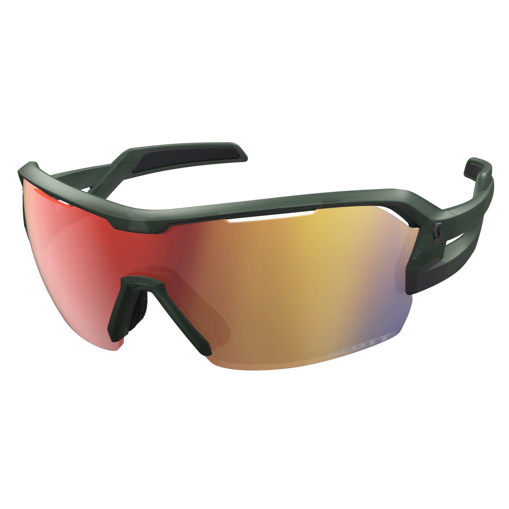 Scott Fahrradbrille Scott Spur Sunglasses Accessoires Khaki Green - Red Chrome Enhancer - Clear
