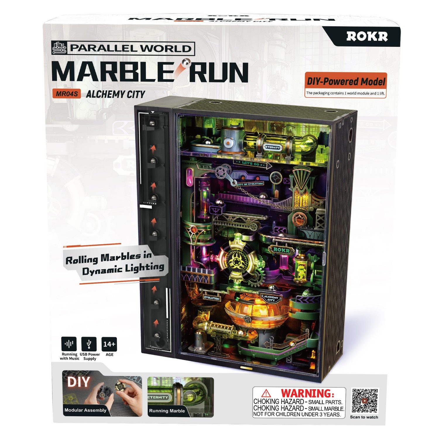ROKR 3D-Puzzle Marble-Run "Alchemy City", Puzzleteile