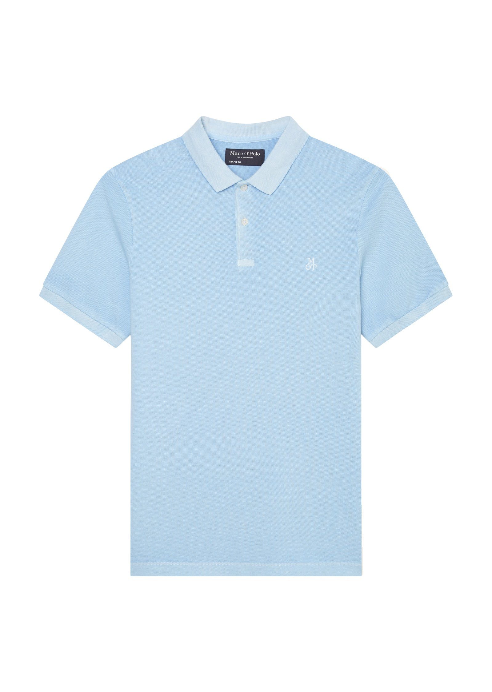 O'Polo Organic Cotton-Stretch Marc himmelblau Poloshirt aus