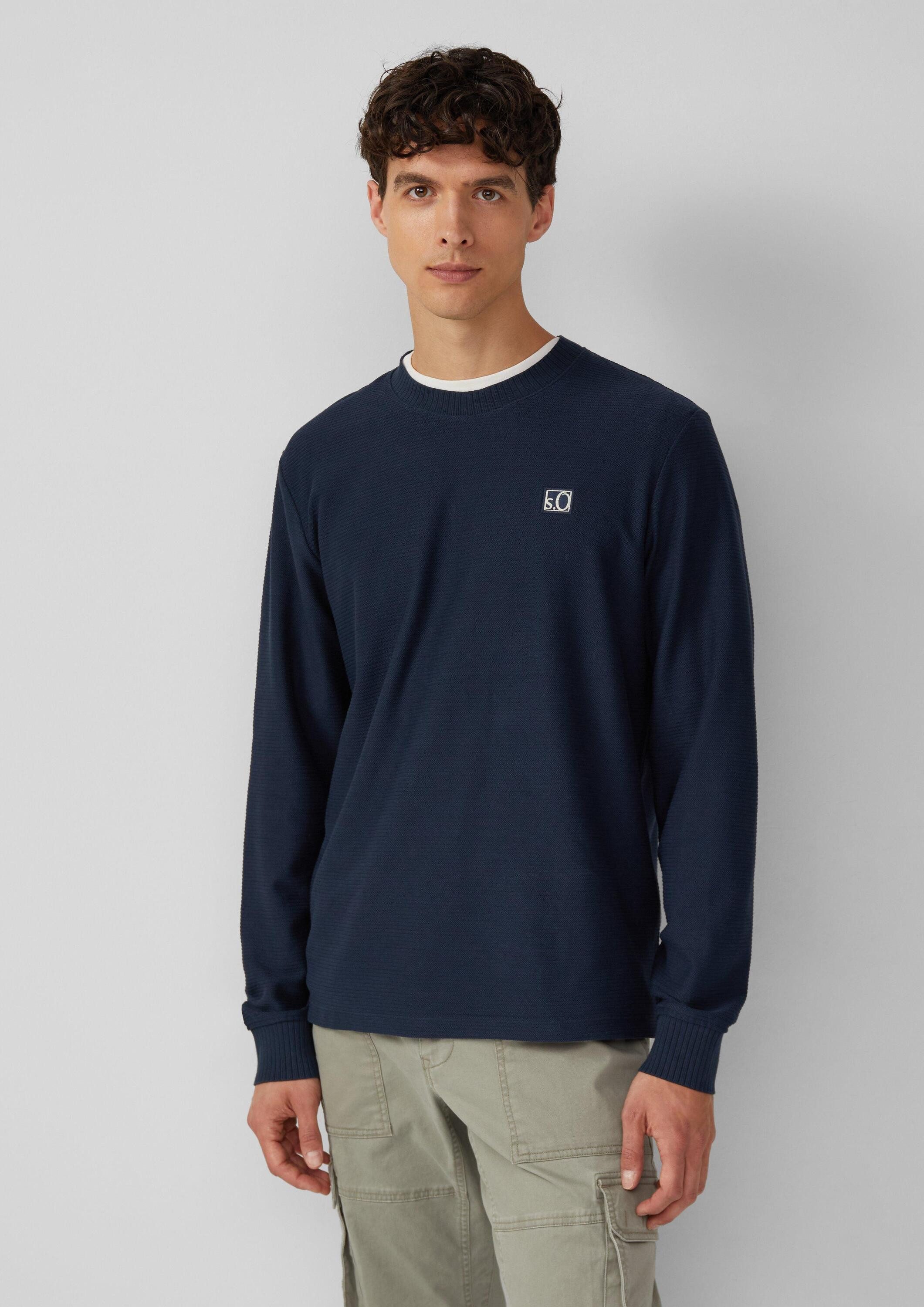 s.Oliver Sweatshirt Sweatshirt Leichtes Sweatshirt mit Rippstruktur und Log günstig online kaufen