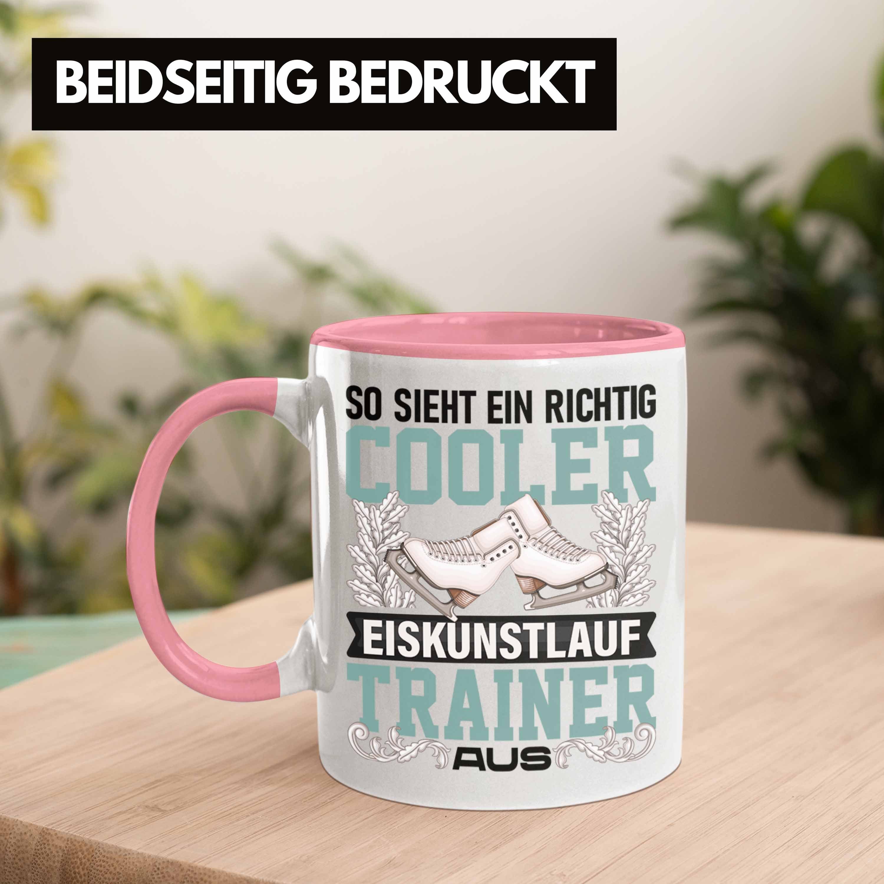 Geschenkidee Trendation Eiskunstläufer Eiskunstlauf Tasse Geschenk Traine Trainer Rosa Tasse