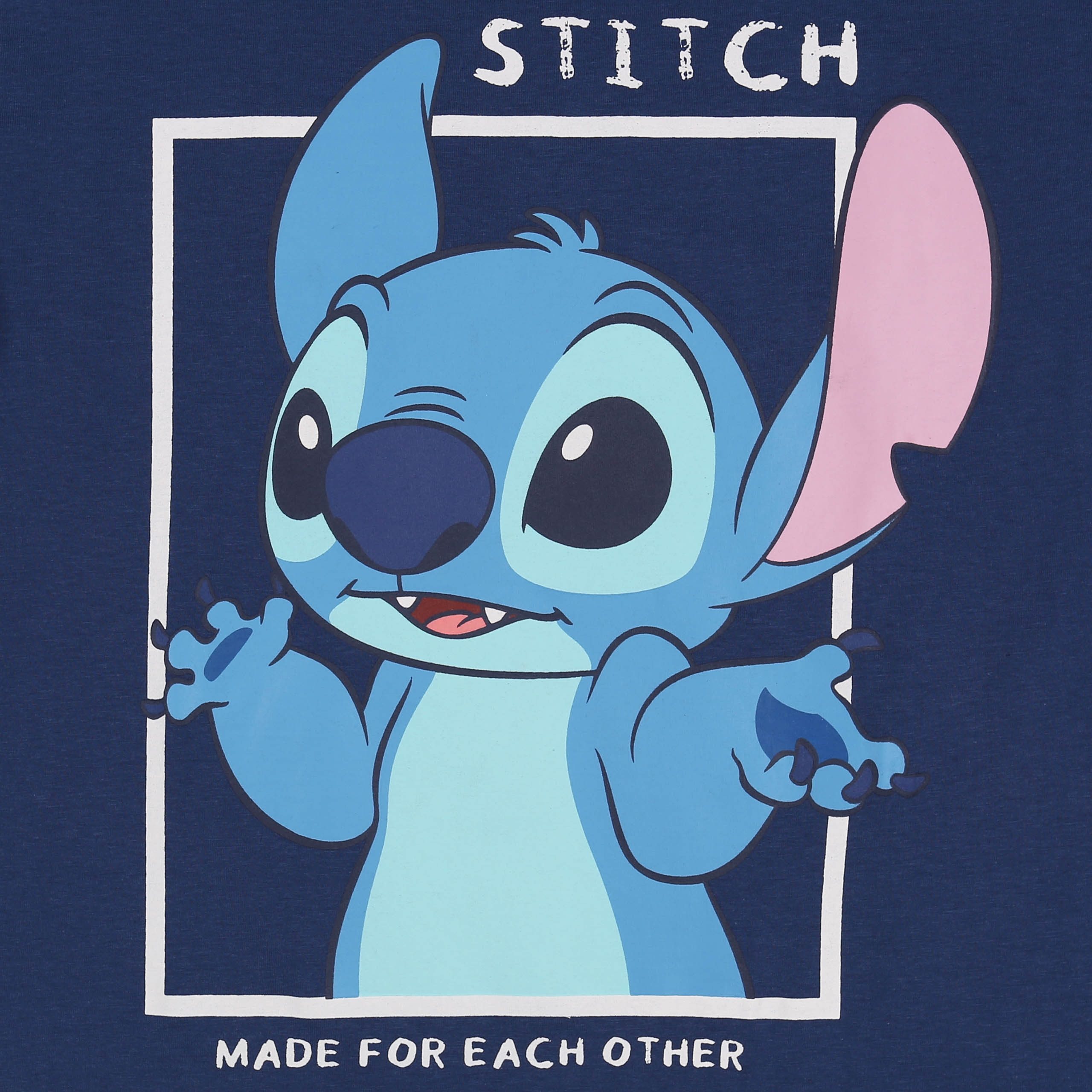 Disney T-Shirt DISNEY Stitch Damen-T-Shirt, kurzarm, 100 % Baumwolle