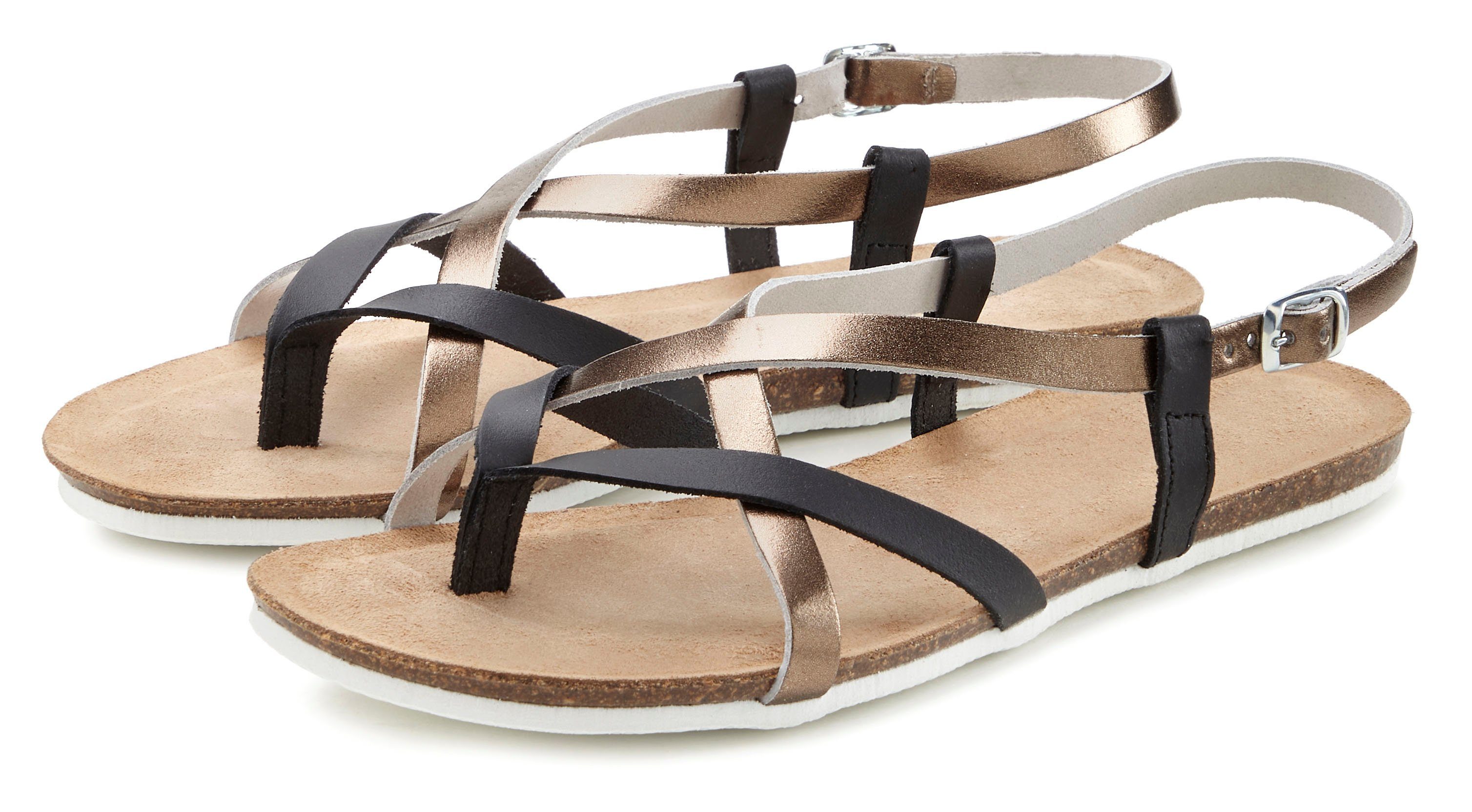 Vivance Zehentrenner Sandale, Sandalette, Sommerschuh aus hochwertigem Leder