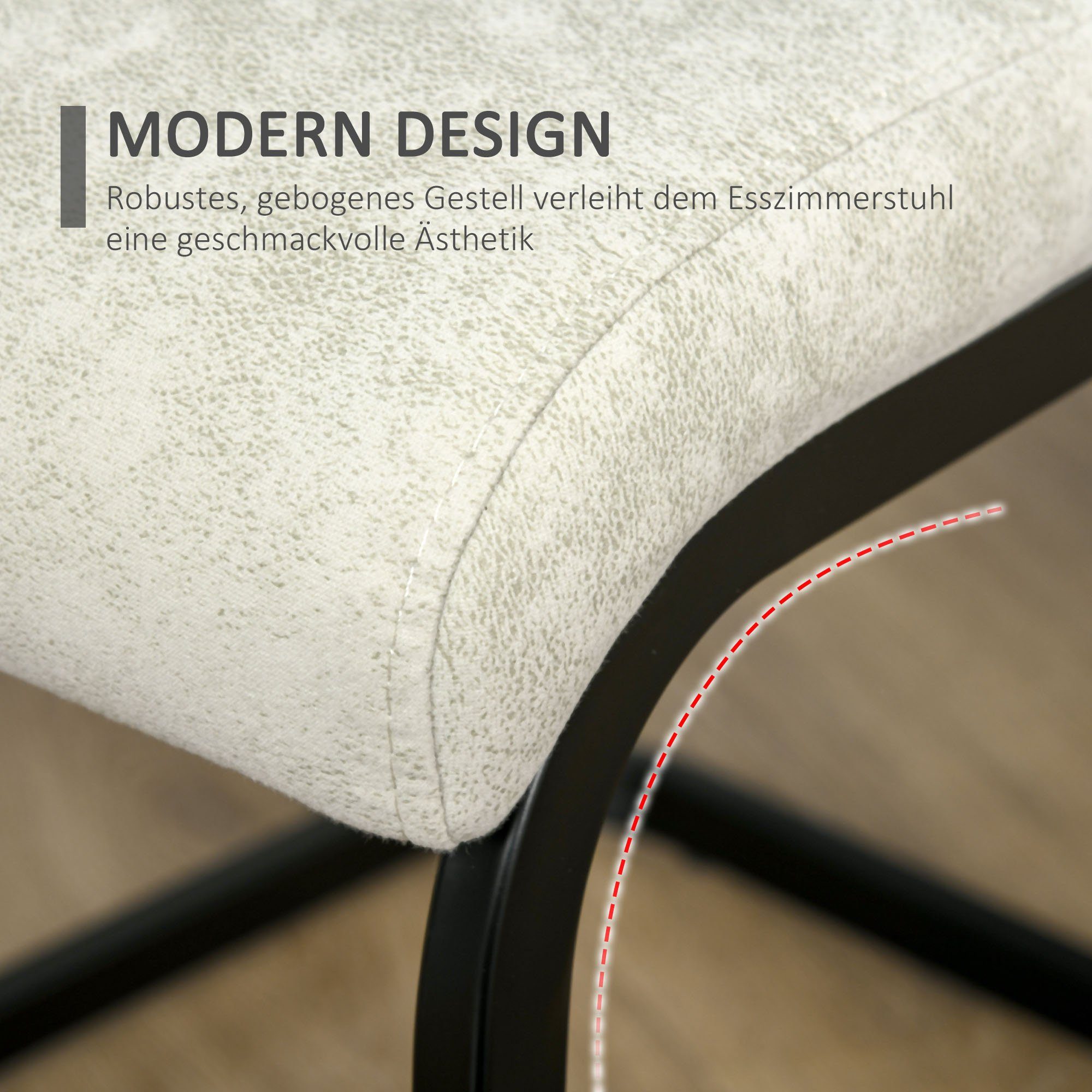 HOMCOM Esszimmerstuhl 4er-Set Esszimmerstühle, ergonomische Form Freischwinger