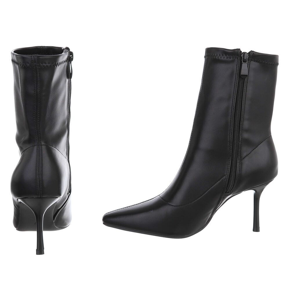 Ital-Design Damen Stiefelette mit Stilettoabsatz und hohem Schaft High-Heel-Stiefelette (92214136) Pfennig-/Stilettoabsatz Stiefeletten in Schwarz – Bild 5 von 5