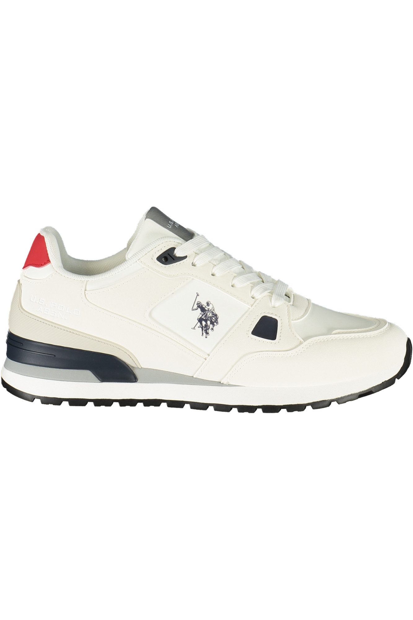 U.S. Polo Sneaker Herren Sportschuh Weiß mit Blau/Rot Details &