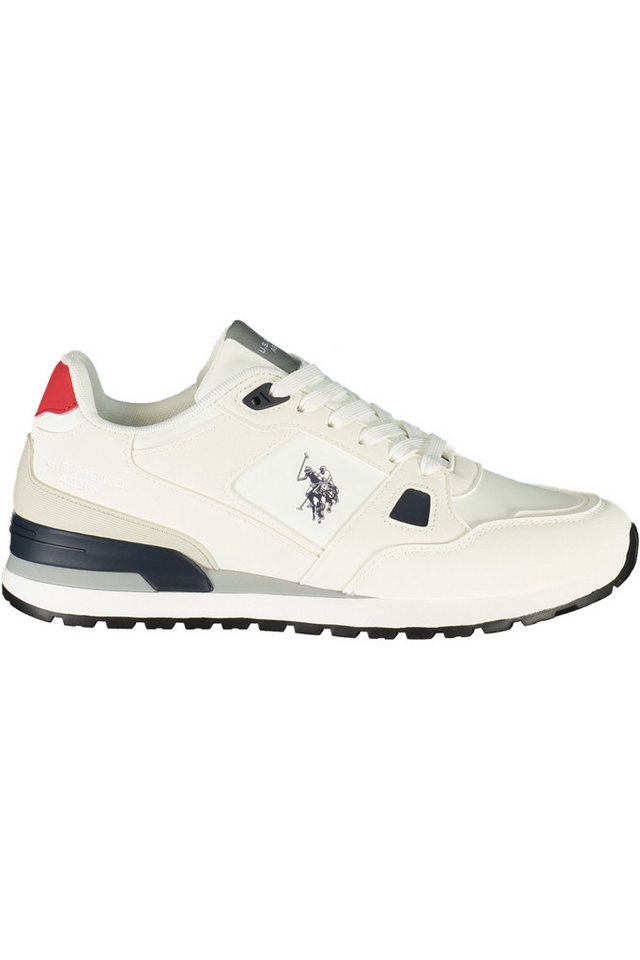 U.S. Polo Sneaker Herren Sportschuh Weiß mit Blau/Rot Details &