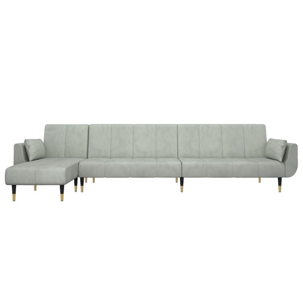 vidaXL Sofa Schlafsofa in L-Form Hellgrau günstig online kaufen