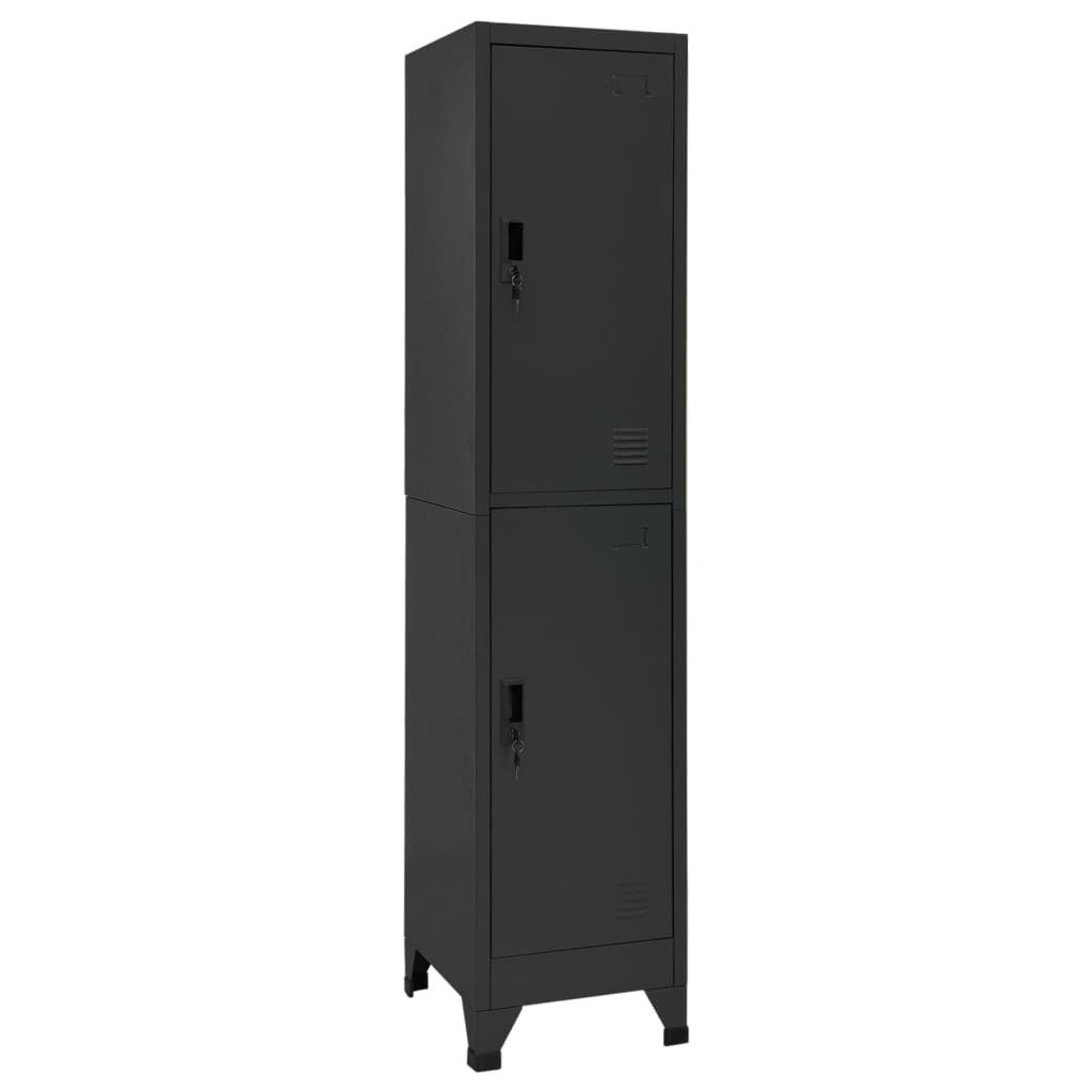 vidaXL Fächerschrank Schließfachschrank Anthrazit 38x45x180 cm Stahl (1-St)