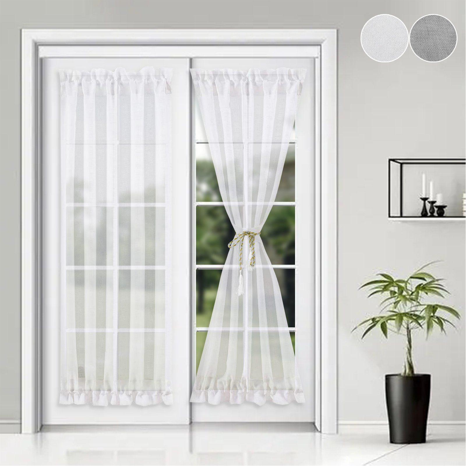 Sunicol Türvorhang Türvorhang, Voile weiß, französischer günstig online kaufen