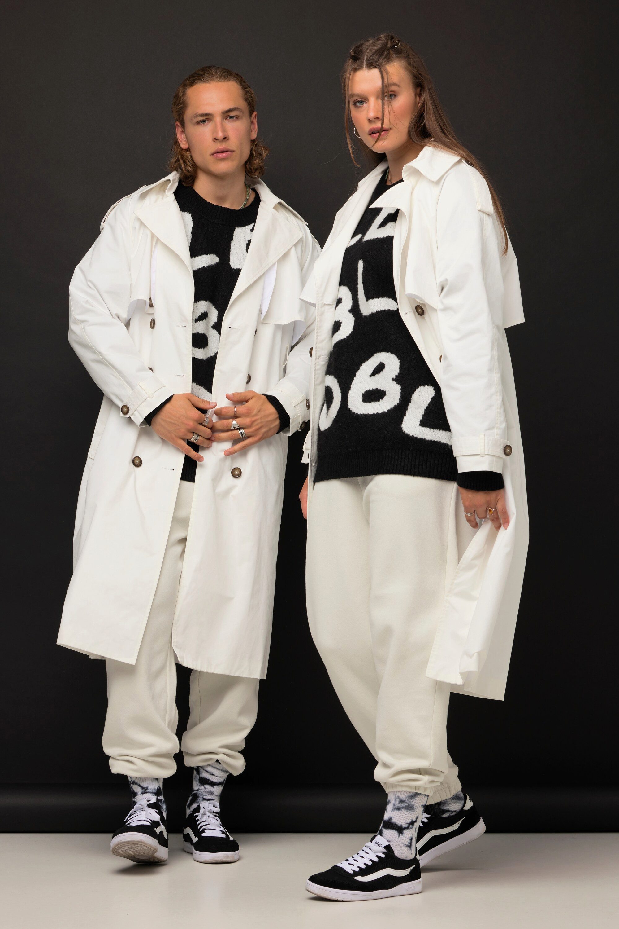 Studio Untold Wintermantel Trenchcoat oversized Reverskragen Unisex