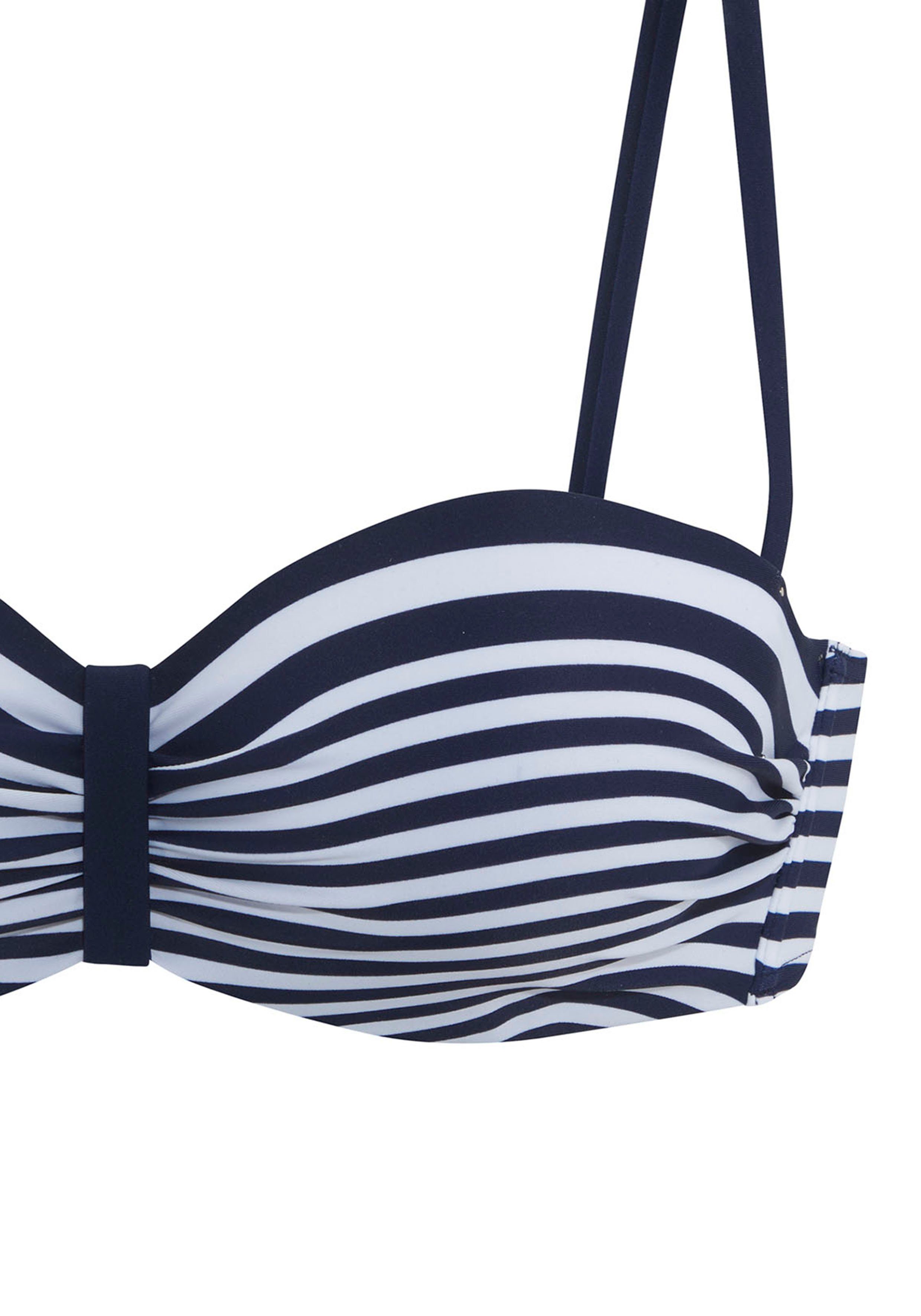LASCANA Bügel-Bandeau-Bikini-Top Myst, mit platziertem Streifen-Design