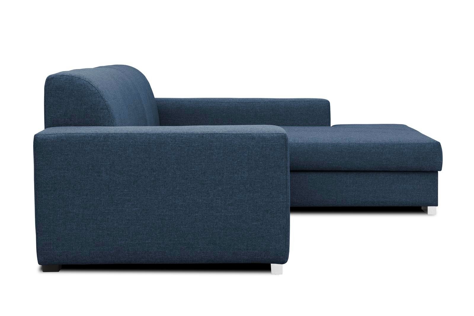 modernes Polsterecke 80) und Marineblau Stil links Bettkasten, für MISTER, im rechts, klassische Ecke (sawana Beautysofa inklusive Eckschlafsofa Wohnzimmer, Relaxfunktion oder