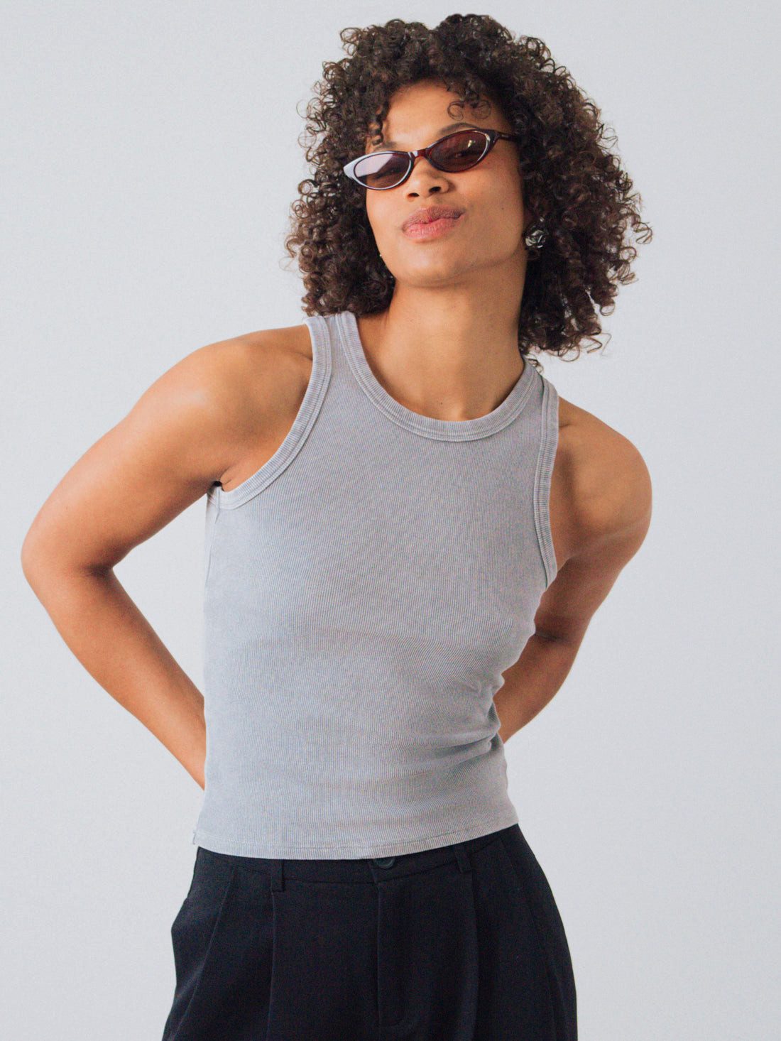 HONEST BASICS Tanktop Geripptes Racer-Top aus Bio- und recycelter Baumwolle