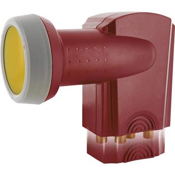 Schwaiger SUN PROTECT Universal-Quad-LNB (Digitales Quad LNB, 40 mm, Wetterschutz, rot)
