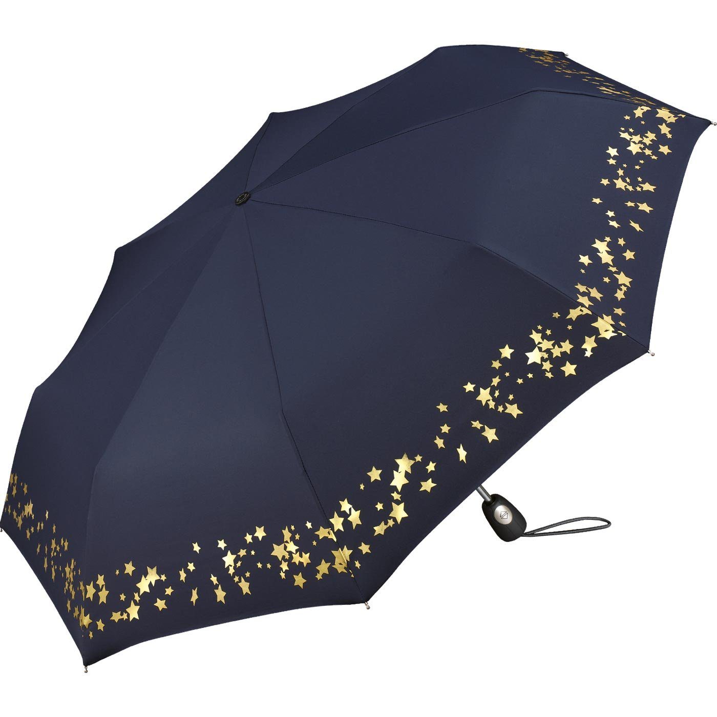 Pierre Cardin Taschenregenschirm schöner Damen-Regenschirm mit Auf-Zu-Automatik, traumhafte Sterne in verspieltem Design