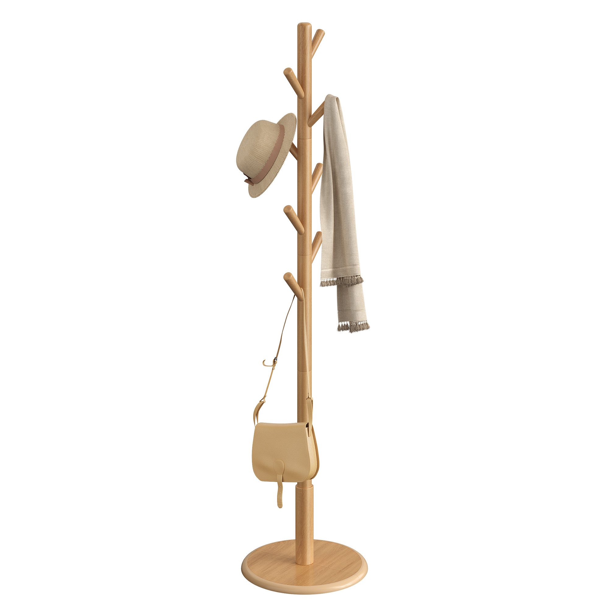 VASAGLE Garderobenständer Kleiderständer 40cm d X 171.8cm, Massivholz, Jack günstig online kaufen