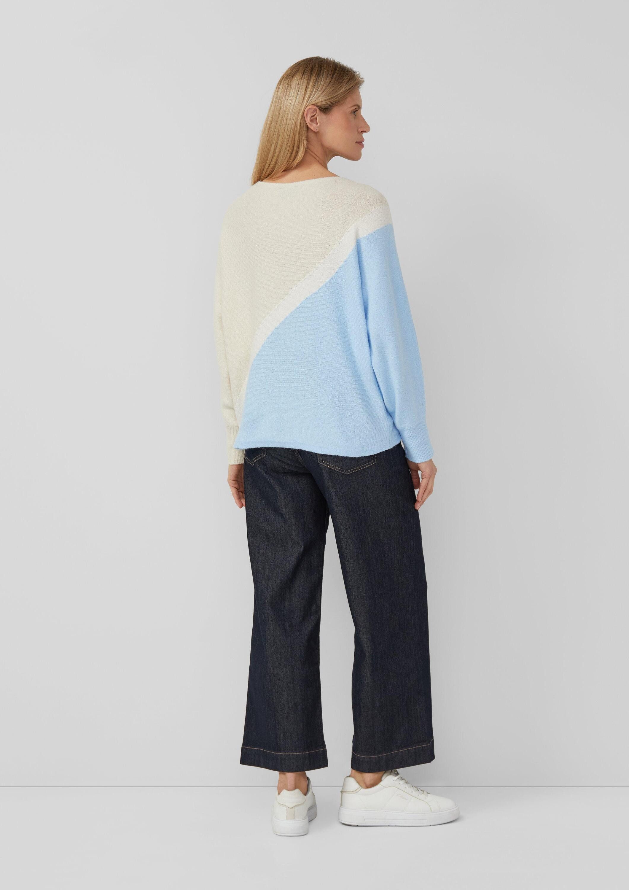 s.Oliver Longpullover Strickpullover Feinstrickpullover mit Fledermausärmeln