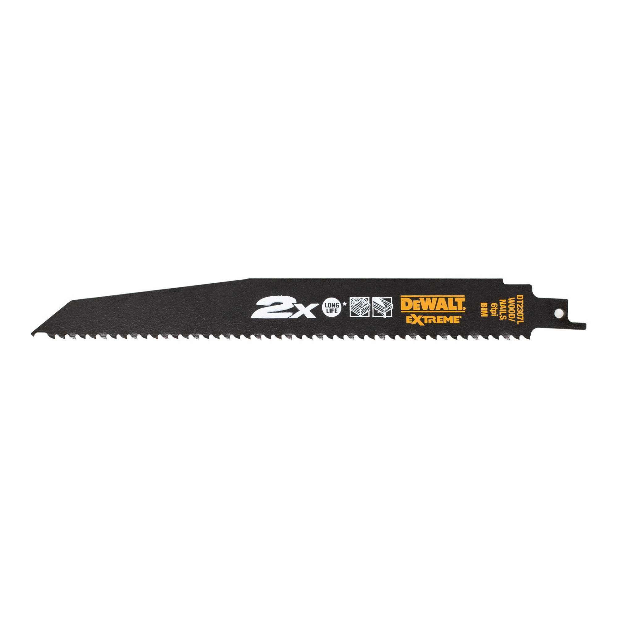 DeWalt Säbelsäge DEWALT EXTREME Säbelsägeblatt BIM Holz 228 mmk DT2307L-QZ 5 Stk